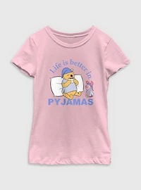 Disney Winnie The Pooh Life Is Better Pyjamas Youth Girls T-Shirt