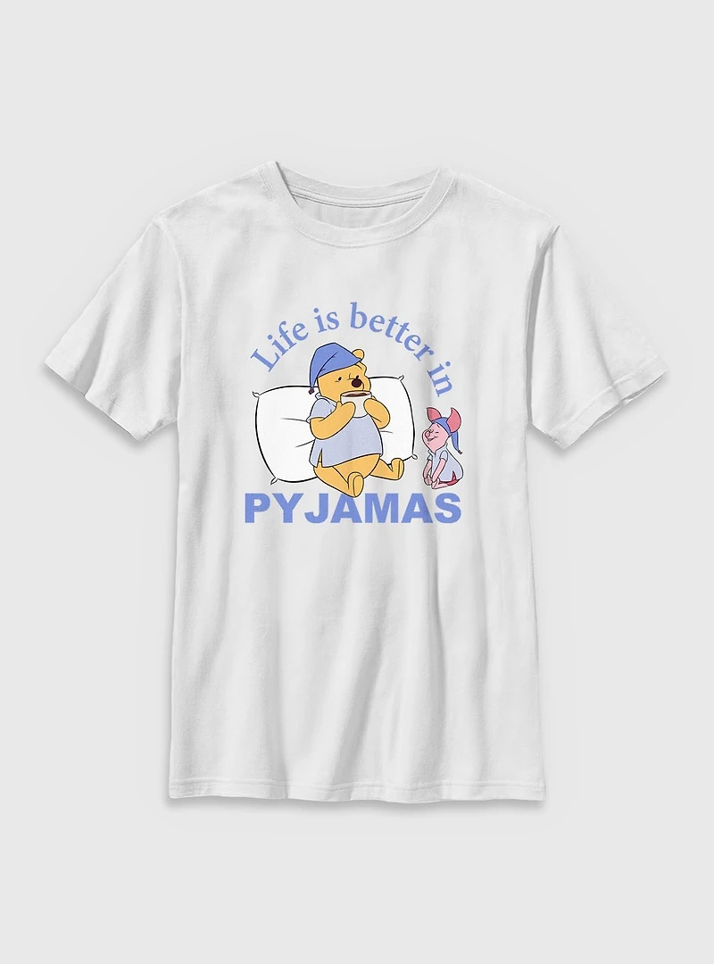 Disney Winnie The Pooh Life Is Better Pyjamas Youth T-Shirt
