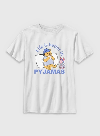 Disney Winnie The Pooh Life Is Better Pyjamas Youth T-Shirt