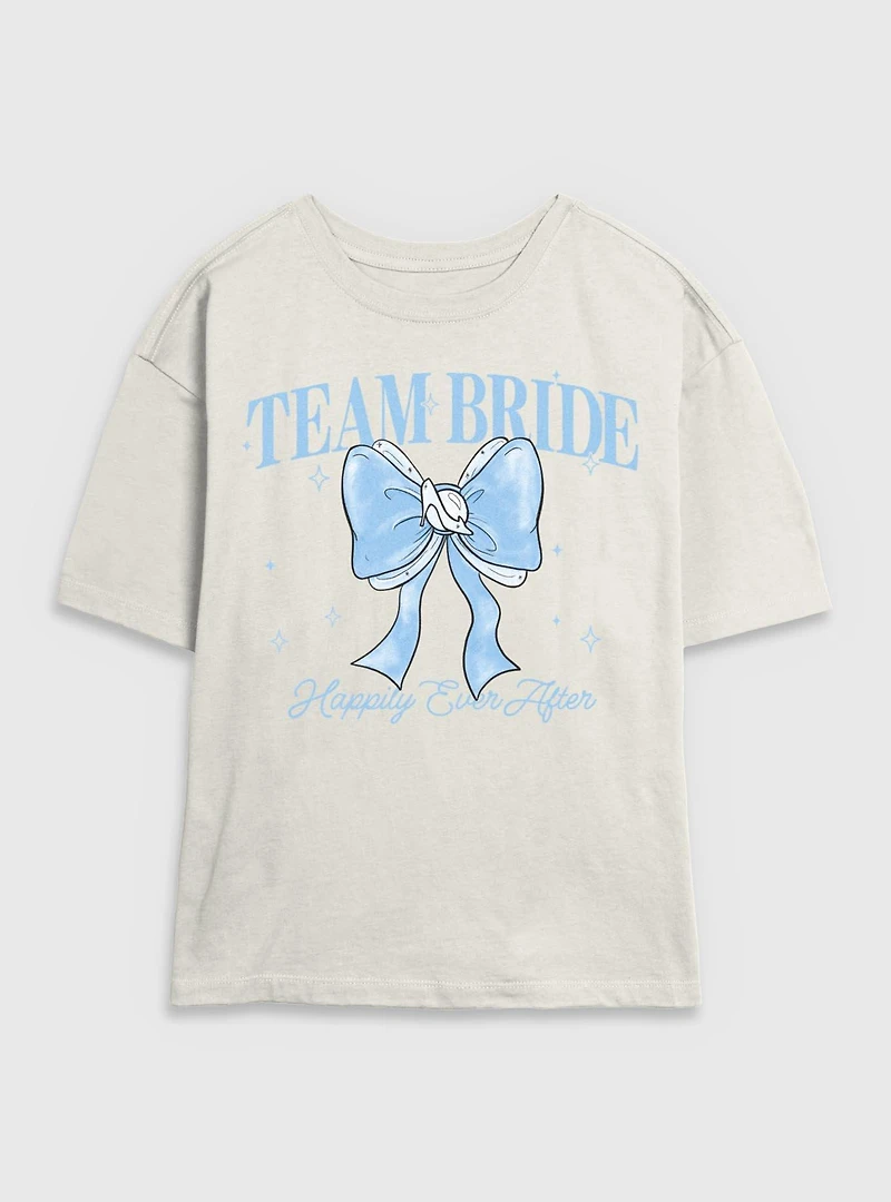 Disney Cinderella Team Bride Bow Womens Skimmer T-Shirt