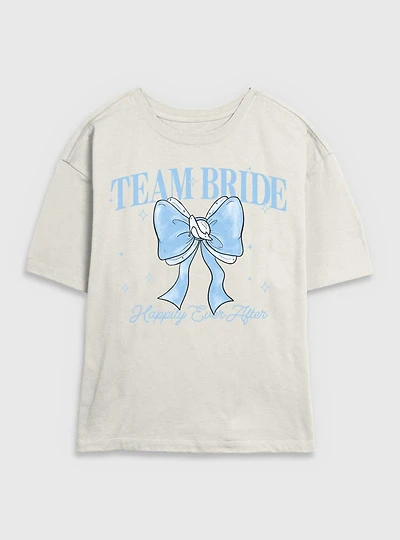 Disney Cinderella Team Bride Bow Womens Skimmer T-Shirt
