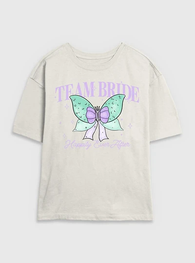 Disney The Little Mermaid Team Bride Bow  Womens Skimmer T-Shirt
