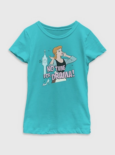 Disney Cinderella No Time For Drama Youth Girls T-Shirt