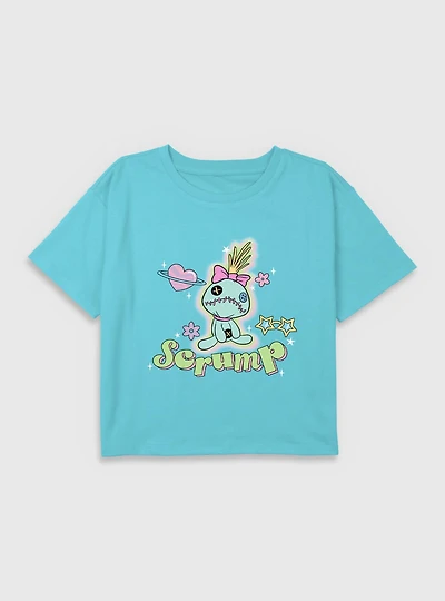 Disney Lilo & Stitch Scrump Stars Youth Girls Boxy Crop T-Shirt