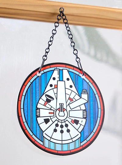 Star Wars Millennium Falcon Stained Glass Wall Art — BoxLunch Exclusive