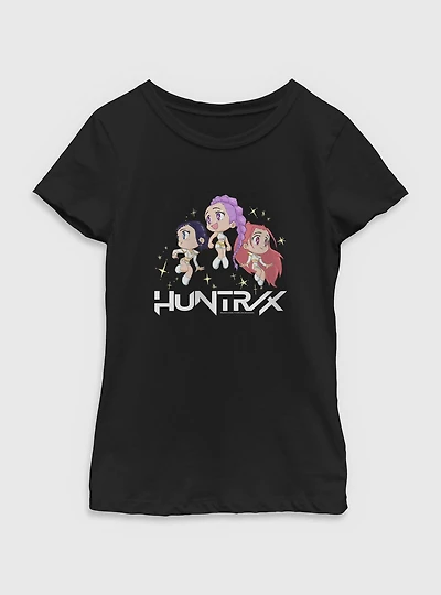 KPop Demon Hunters Chibi Huntrix Floating Stars Youth Girls T-Shirt