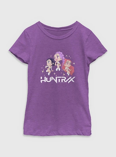 KPop Demon Hunters Chibi HUNTR/X Floating Stars Youth Girls T-Shirt