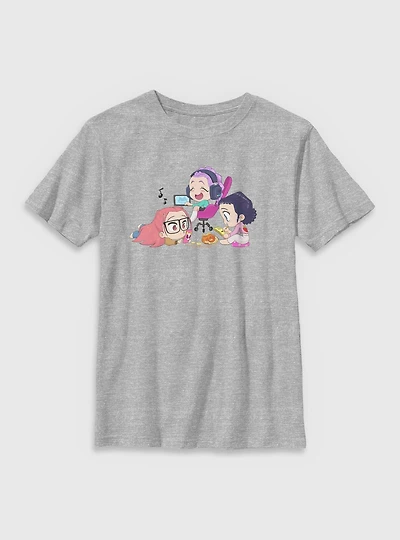 KPop Demon Hunters Chibi Huntrix Playing Youth T-Shirt