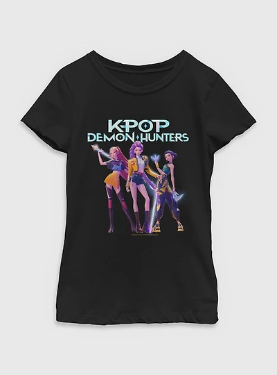 KPop Demon Hunters Huntrix Group  Youth Girls T-Shirt