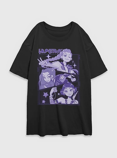 KPop Demon Hunters Huntrix Panels Womens Oversized T-Shirt