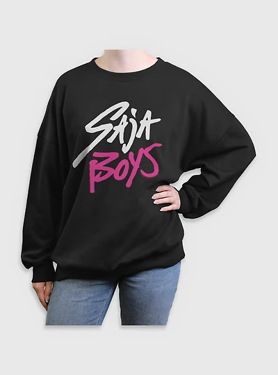 KPop Demon Hunters Saja Boys Logo Womens Oversized Sweatshirt