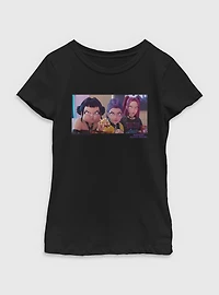 KPop Demon Hunters Huntrix Angry Stares Youth Girls T-Shirt