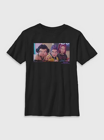KPop Demon Hunters Huntrix Angry Stares Youth T-Shirt