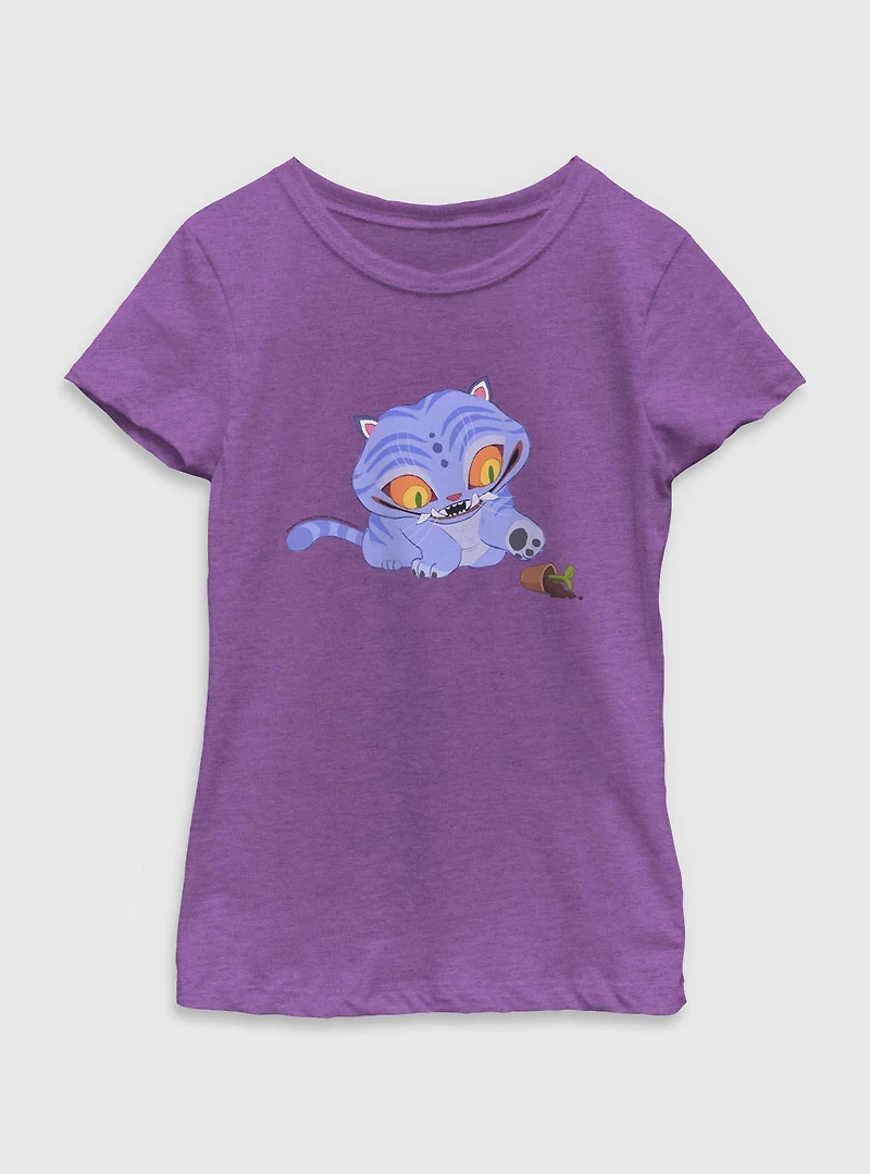 KPop Demon Hunters Chibi Derpy Tiger And Plant Youth Girls T-Shirt