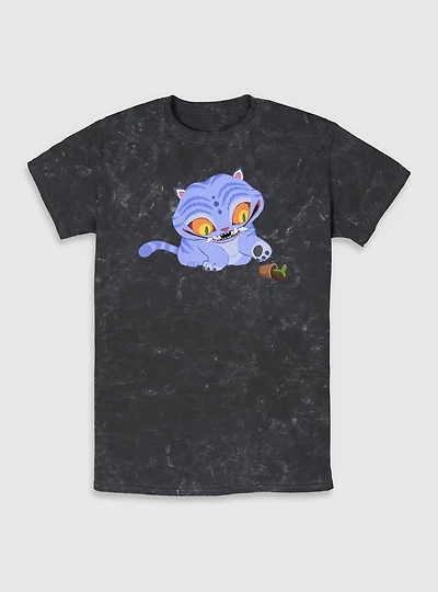 KPop Demon Hunters Chibi Derpy Tiger And Plant Mineral Wash T-Shirt