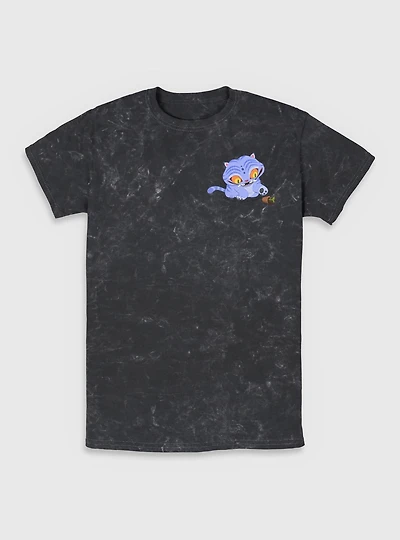 KPop Demon Hunters Chibi Derpy Tiger And Plant Corner Mineral Wash T-Shirt