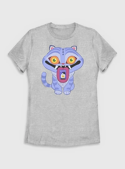 KPop Demon Hunters Chibi Derpy Tiger Save The Date Message Womens T-Shirt