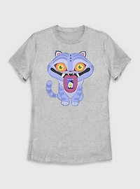 KPop Demon Hunters Chibi Derpy Tiger Save The Date Message Womens T-Shirt