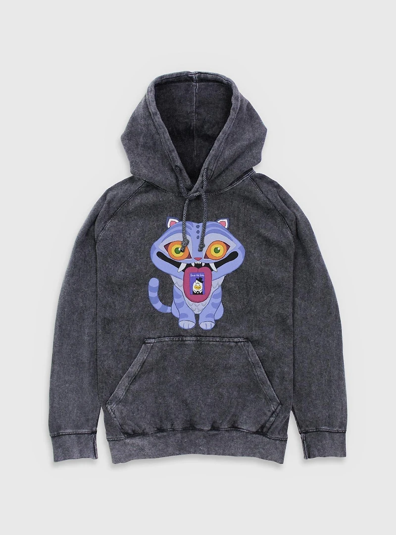 KPop Demon Hunters Chibi Derpy Tiger Save The Date Message Mineral Wash Hoodie