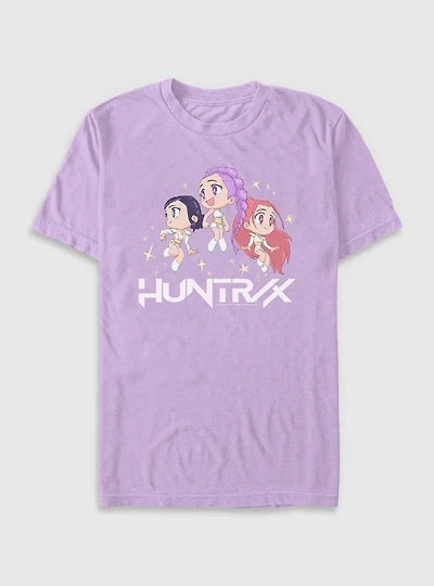 KPop Demon Hunters Chibi Huntrix Floating Stars Garment Dye T-Shirt