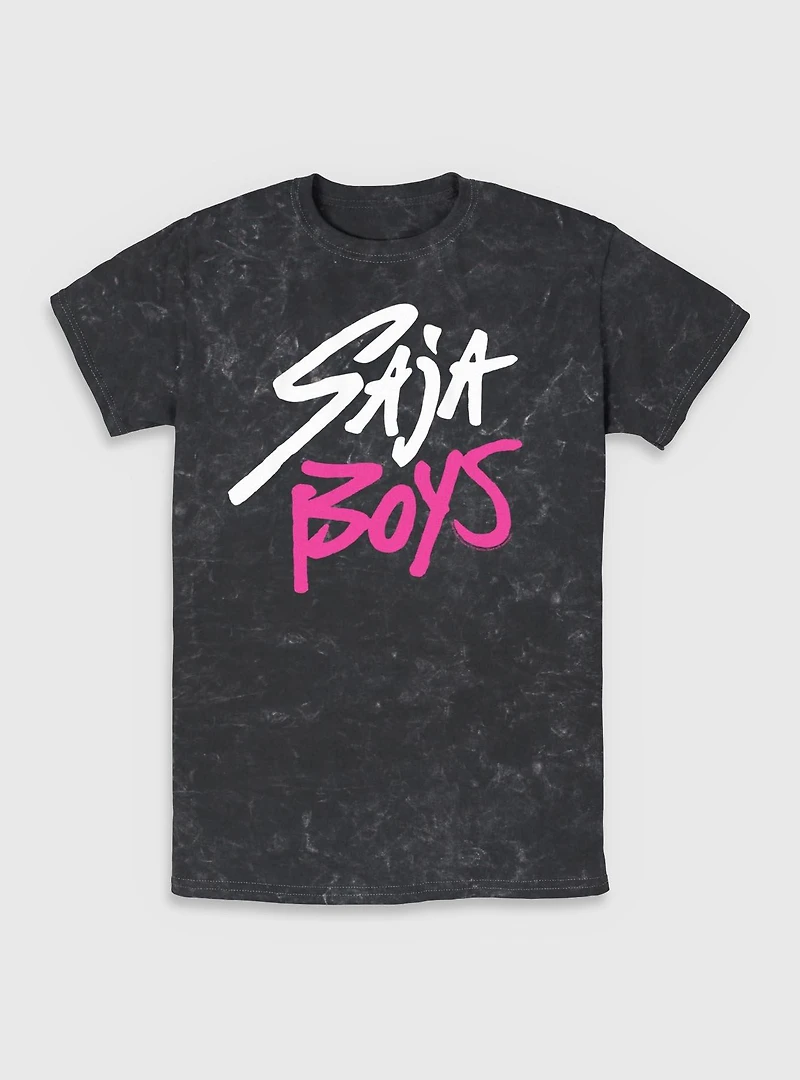 KPop Demon Hunters Saja Boys Logo Mineral Wash T-Shirt