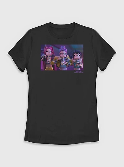 KPop Demon Hunters Huntrix Food Break  Womens T-Shirt