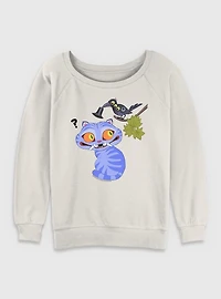 KPop Demon Hunters Derpy Tiger And Sussie Bird Womens Slouchy Sweatshirt