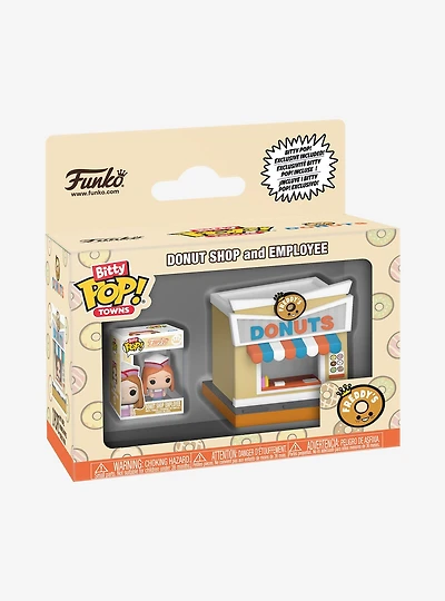 Funko Bitty Pop! Towns Donut Shop and Employee Mini Figure Set