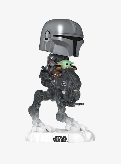 Funko Pop! Star Wars The Mandalorian and Grogu The Mandalorian with Grogu in Imperial Remnant AT-RT Vinyl Bobblehead