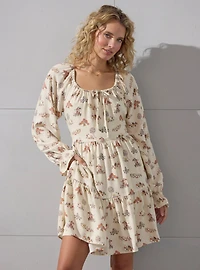 Disney Winnie the Pooh Veggie Garden Allover Print Long Sleeve Dress - BoxLunch Exclusive