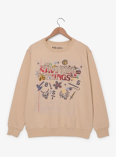 Stranger Things Doodle Icons Women's Crewneck - BoxLunch Exclusive