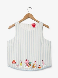 Strawberry Shortcake Desserts Striped Women's Cropped Linen Tank - BoxLunch Exclusive
