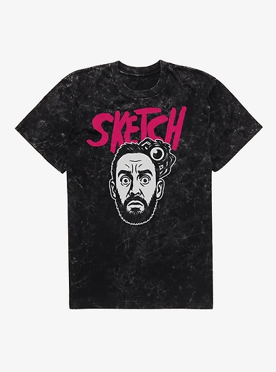 Sketch Tony Pink Logo Mineral Wash T-Shirt