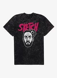 Sketch Tony Pink Logo Mineral Wash T-Shirt