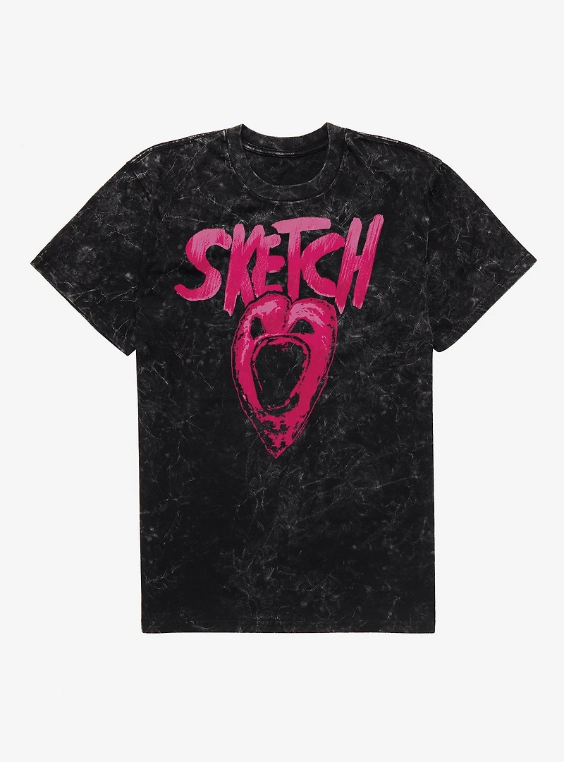 Sketch Pit Of Hearts Mineral Wash T-Shirt