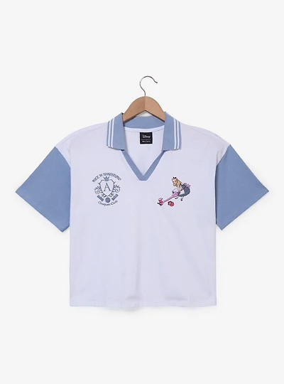 Disney Alice Wonderland Croquet Club Women's Cropped Polo T-Shirt - BoxLunch Exclusive