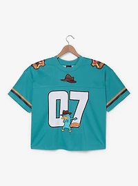 Disney Phineas & Ferb Perry Women's Plus Cropped Football Jersey — BoxLunch Exclusive