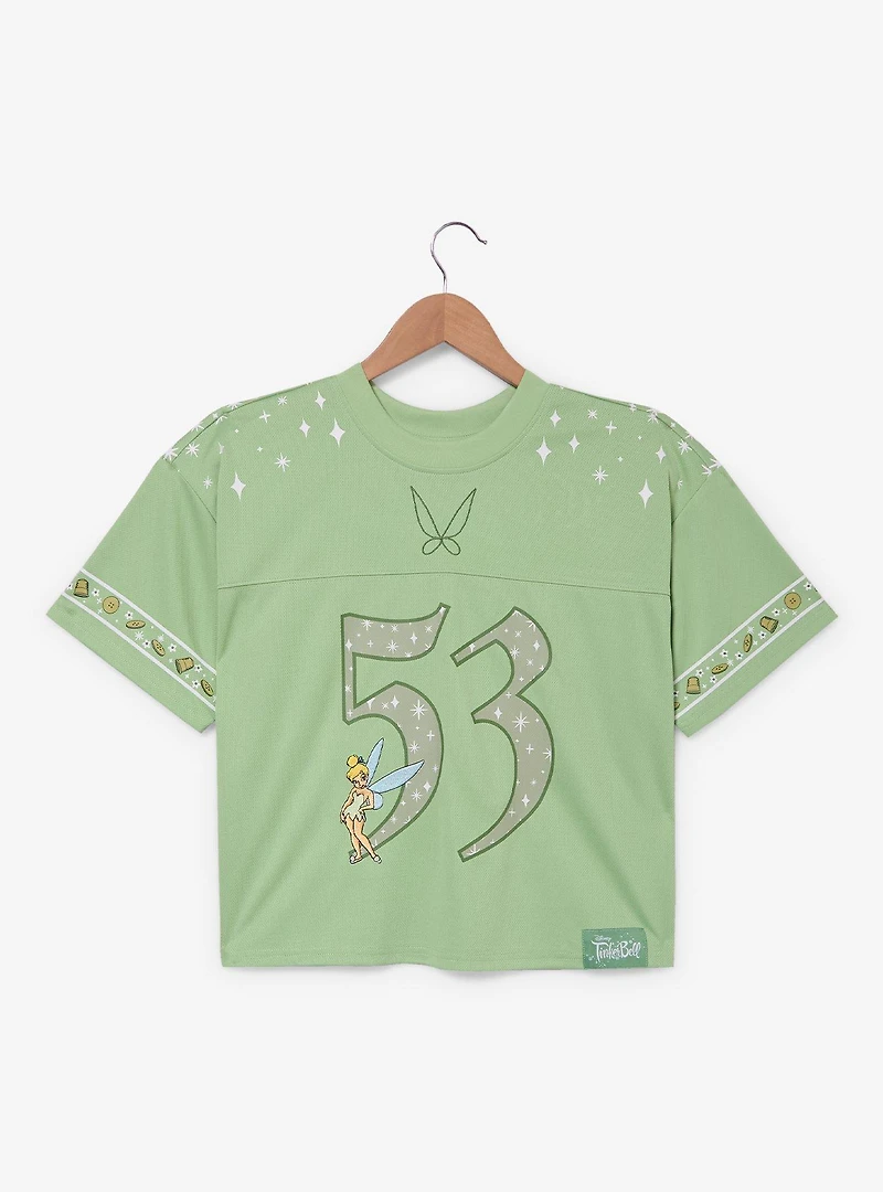 Disney Peter Pan Tinker Bell Women's Cropped Football Jersey — BoxLunch Exclusive