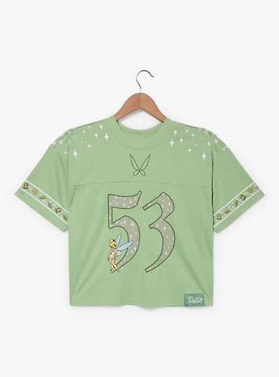 Disney Peter Pan Tinker Bell Women's Cropped Football Jersey — BoxLunch Exclusive