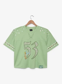 Disney Peter Pan Tinker Bell Women's Plus Cropped Football Jersey — BoxLunch Exclusive