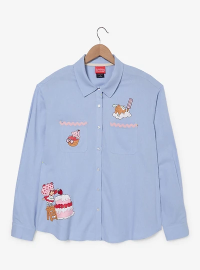 Strawberry Shortcake Sweet Treats Women's Plus Long Sleeve Button-Up — BoxLunch Exclusive