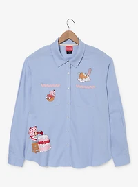 Strawberry Shortcake Sweet Treats Women's Plus Long Sleeve Button-Up — BoxLunch Exclusive