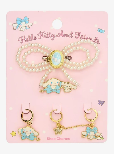 Sanrio Hello Kitty and Friends Cinnamoroll Pearl Bow Shoe Charm Set - BoxLunch Exclusive