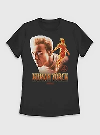Marvel The Fantastic Four: First Steps Human Torch Johnny Storm Womens T-Shirt
