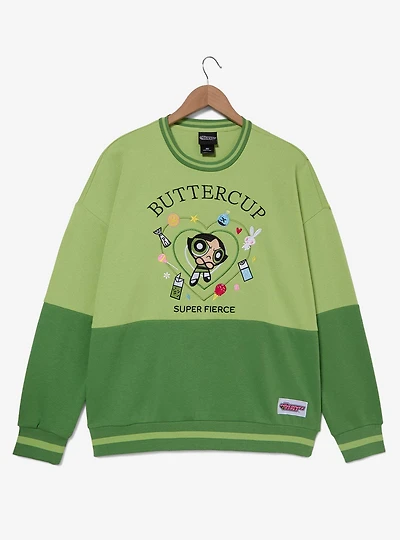 The Powerpuff Girls Buttercup Panel Crewneck — BoxLunch Exclusive