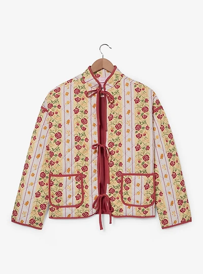 Disney Beauty and the Beast Belle Roses Women's Quilted Jacket - BoxLunch Exclusive