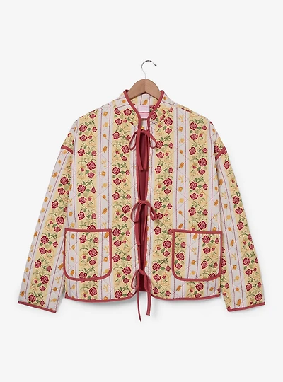 Disney Beauty and the Beast Belle Roses Women's Plus Quilted Jacket - BoxLunch Exclusive