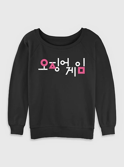 Squid Game Korean Title Womens Slouchy Sweatshirt