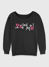 Squid Game Korean Title Womens Slouchy Sweatshirt