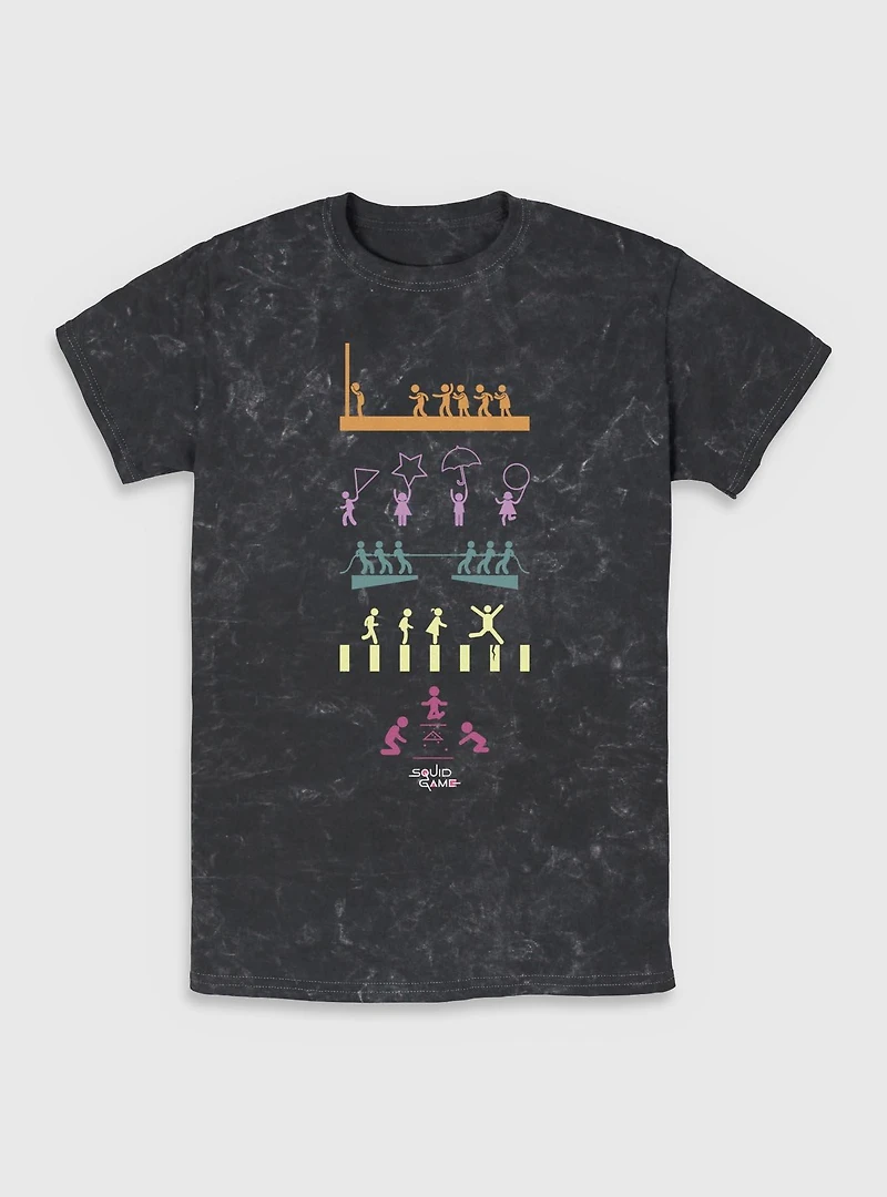 Squid Game Icons Mineral Wash T-Shirt